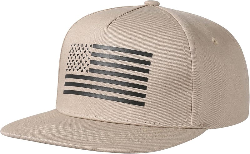 UALON Baseball Cap, Snapback Trucker Hat for Men & Women with American Flag and Adjustable, Breathable Mesh, Flat Bill Hats - Image 1
